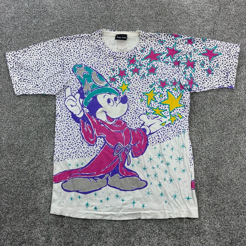 Vintage Disney Fantasia‎ Shirt Mens XL Mickey Mouse All Over Print Jerry Leigh